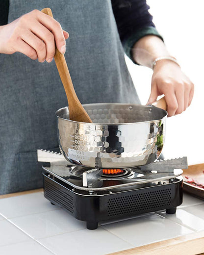 Steel Japanese non-stick pan with wooden handle