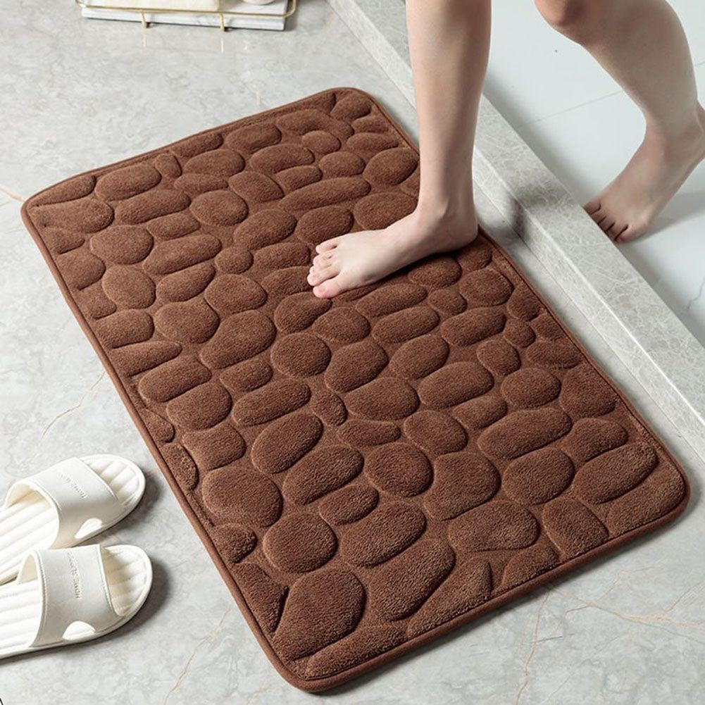 Water Absorption Non-slip Pebble Washable Toilet Bath Mat Memory Foam Shower Mat Floor Rug