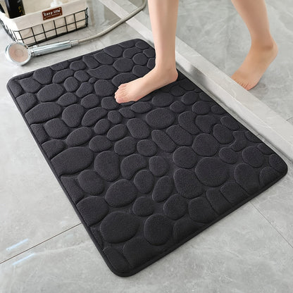 Water Absorption Non-slip Pebble Washable Toilet Bath Mat Memory Foam Shower Mat Floor Rug