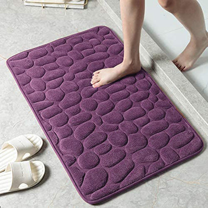 Water Absorption Non-slip Pebble Washable Toilet Bath Mat Memory Foam Shower Mat Floor Rug