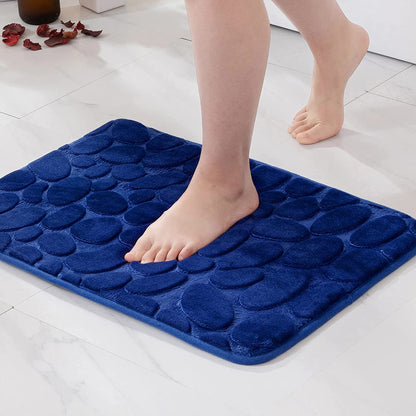 Water Absorption Non-slip Pebble Washable Toilet Bath Mat Memory Foam Shower Mat Floor Rug