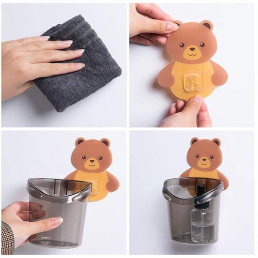 Cute Bear Toothbrush Holder Storage Rack Bathroom