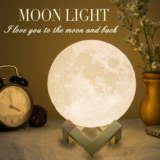 3D Remote Control Print Color Changing Moon Lamp